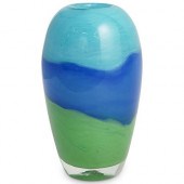 MURANO GLASS GREEN & BLUE CYLI