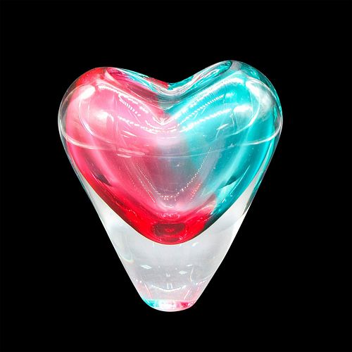 MURANO GLASS HEART SHAPED VASERed