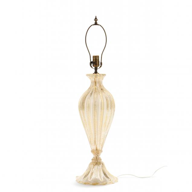 MURANO GLASS LAMP, ATTR. BAROVIER &