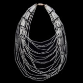 MURANO GLASS, SILVER BIB NECKL