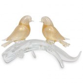 MURANO GLASS "TWO BIRDS ON A T