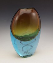 MURANO GLASS VASE: 10'' tall.