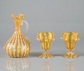 MURANO LATTICINO EWER & GOBLET