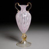 MURANO LATTICINO GLASS PEDESTA
