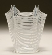 Murano lattimo hanky glass vas