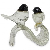 MURANO LOVE BIRDS GLASS SCULPT