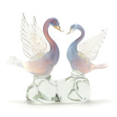 MURANO OPALESCENT GLASS SWAN F