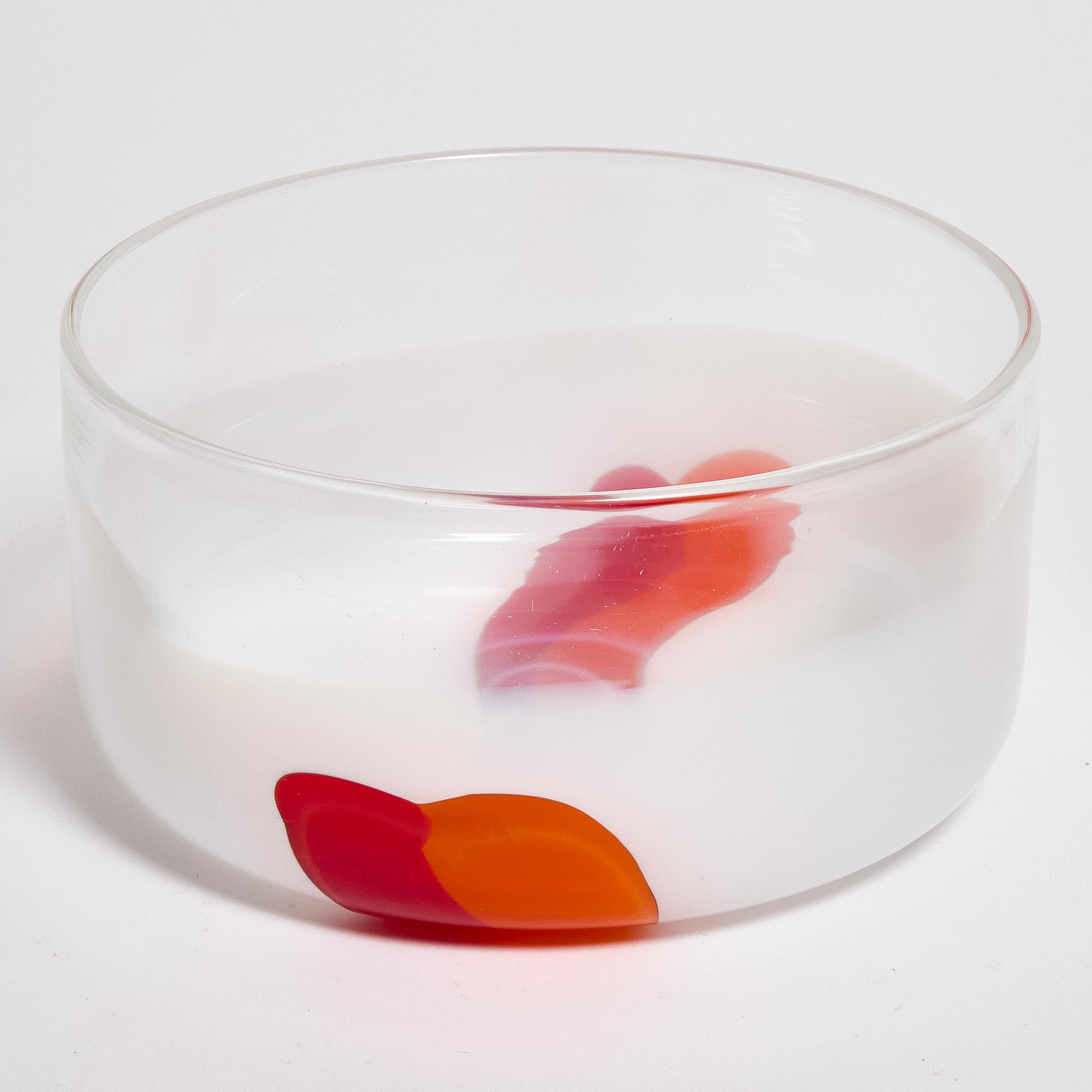 Murano Opaque White, Orange and Red