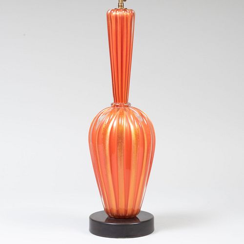 MURANO ORANGE AND GOLD GLASS