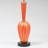 MURANO ORANGE AND GOLD GLASS T