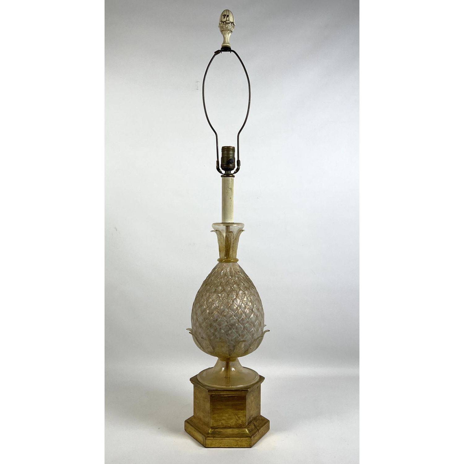Murano Pineapple Lamp. Gold