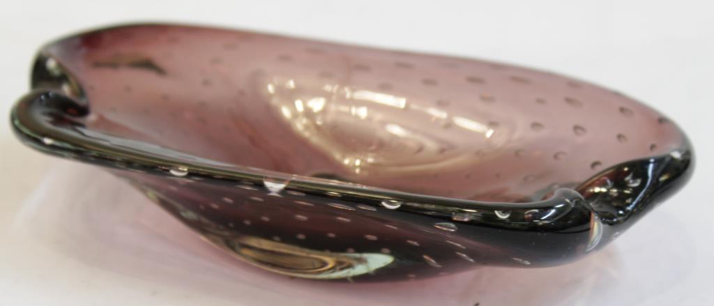 MURANO PURPLE ART GLASS ASHTRAY