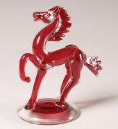 Murano Red Art Glass Horse 193