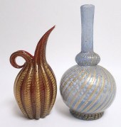 MURANO RUBY EWER & LAVENDER VA