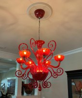 MURANO RUBY RED & AMBERINA GLA