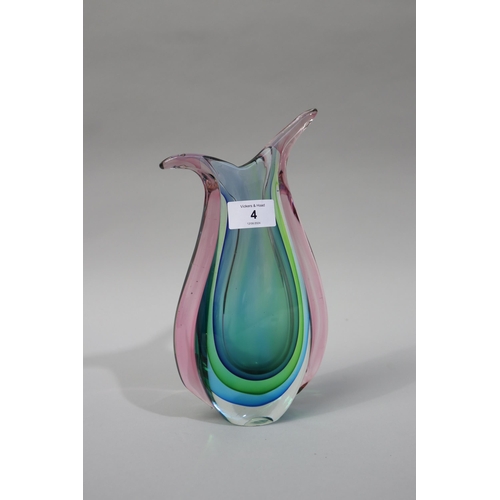 Murano Sommerso three colour Art