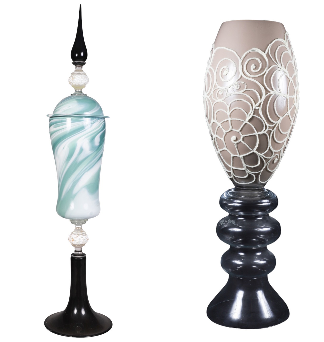 Murano style art glass covered