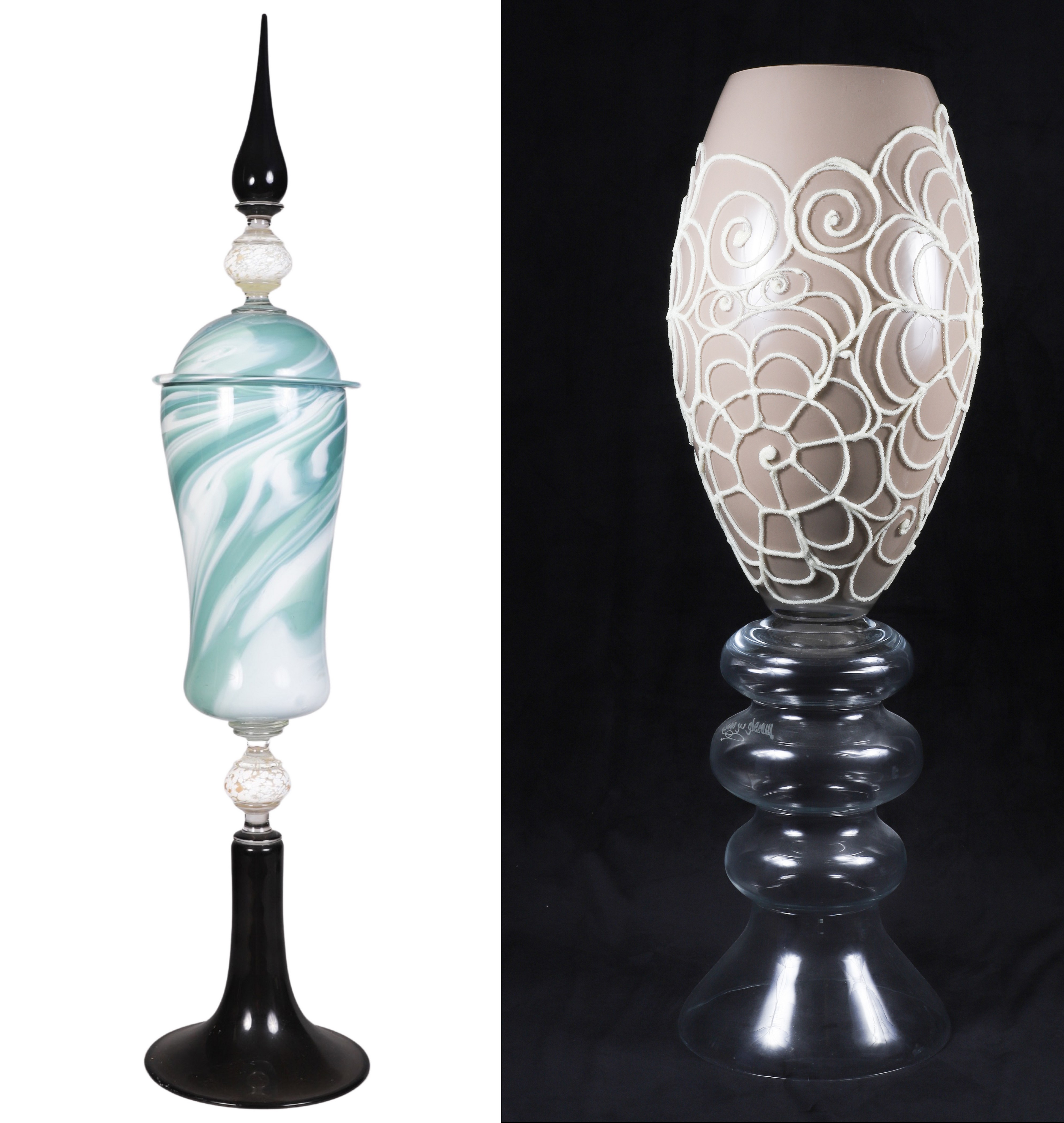Murano style art glass covered