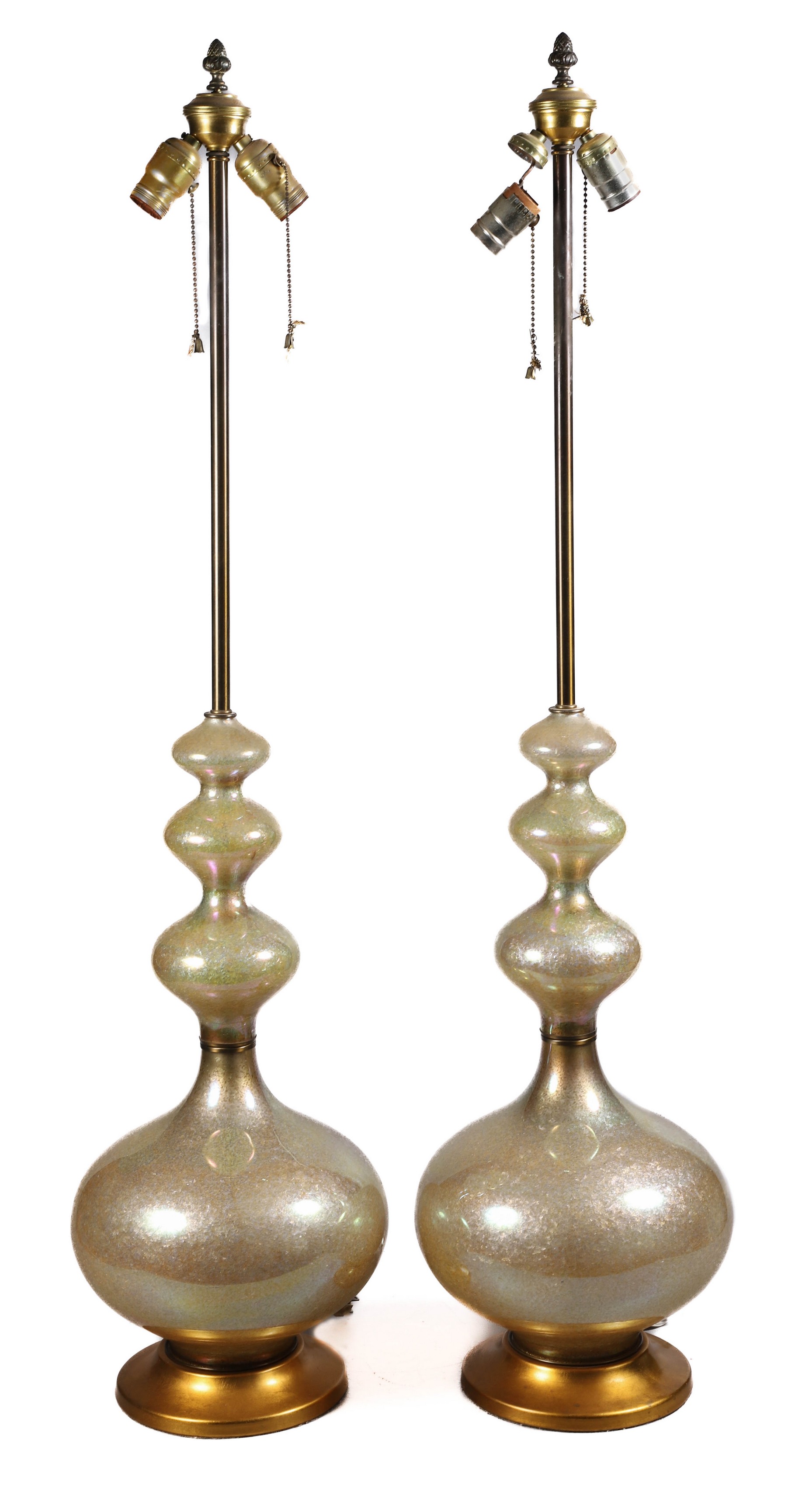 Murano style bulbous tiered glass