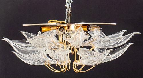 MURANO STYLE GLASS AND BRASS