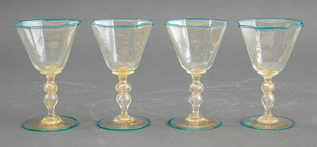 MURANO VENETIAN BLUE AND GOLD