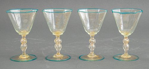 MURANO VENETIAN BLUE AND GOLD