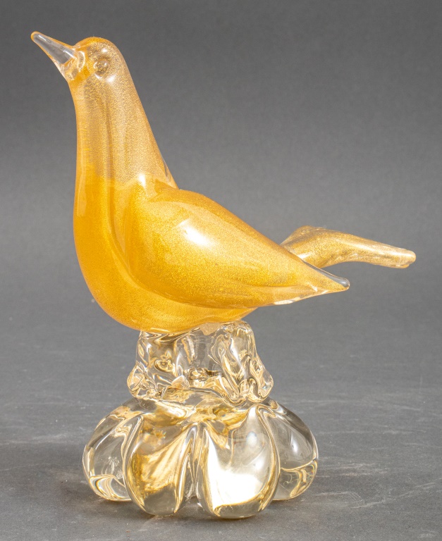 MURANO VENETIAN GOLD GLASS BIRD