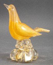 MURANO VENETIAN GOLD GLASS BIR