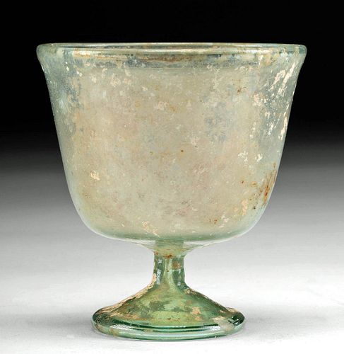 MUSEUM-EXHIBITED ROMAN GLASS FOOTED