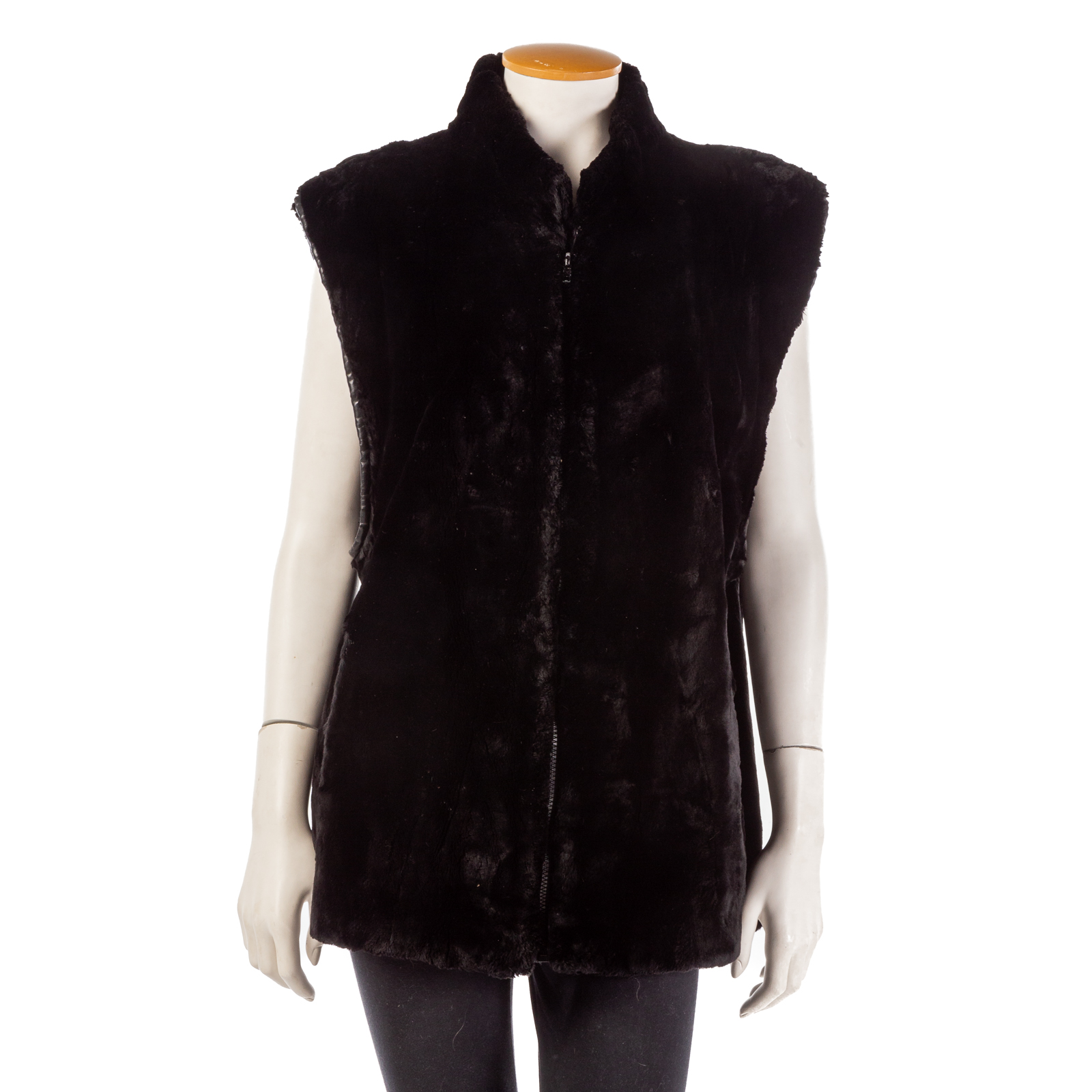 MUSI SHEARED BLACK MINK VEST With