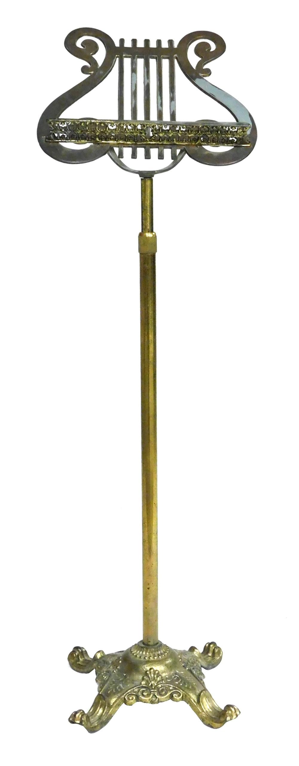 MUSIC STAND, BRASS/ BRASS-PLATE