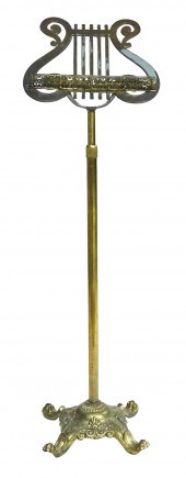 MUSIC STAND, BRASS/ BRASS-PLAT