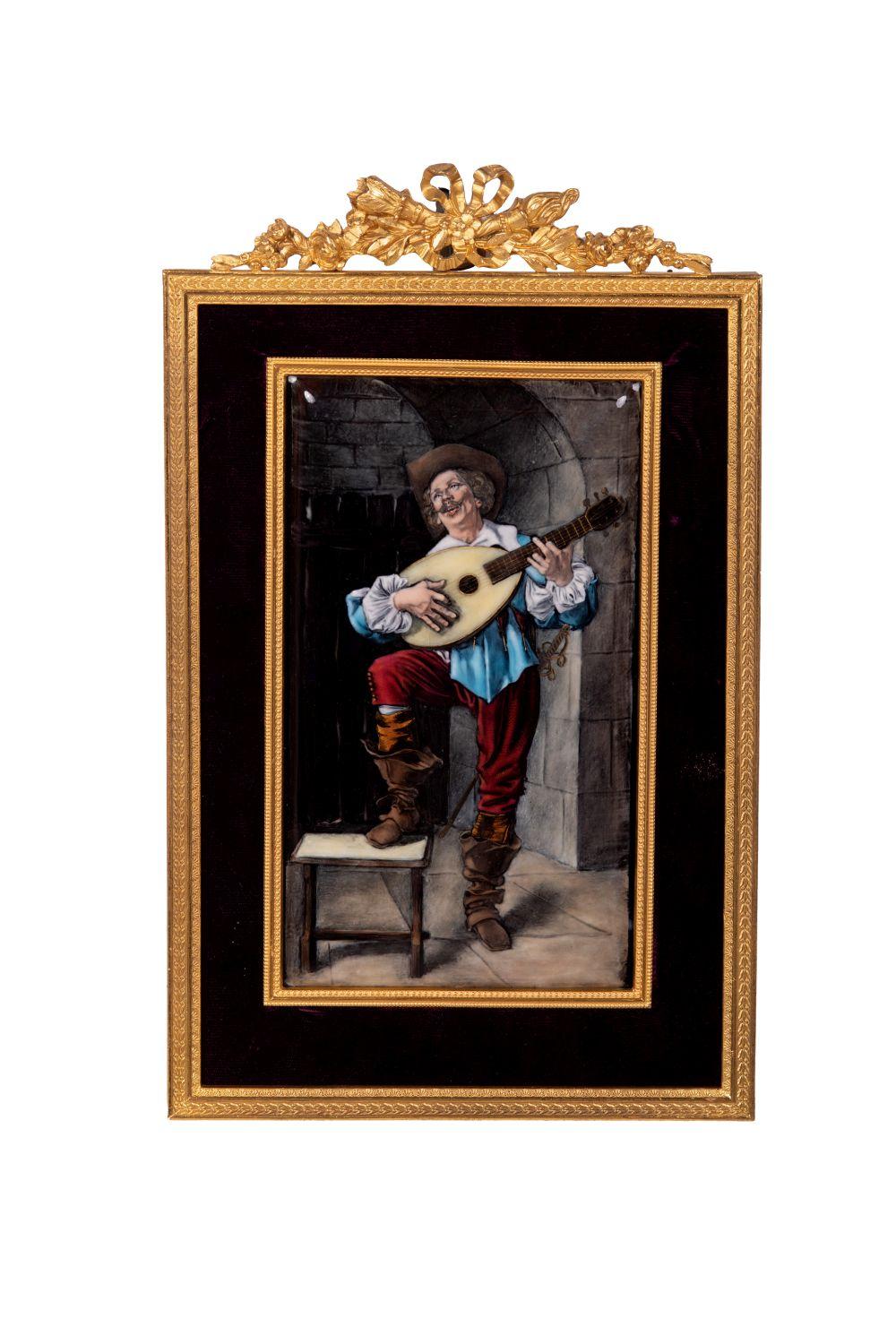 MUSICIANenamel on copper unsigned 9