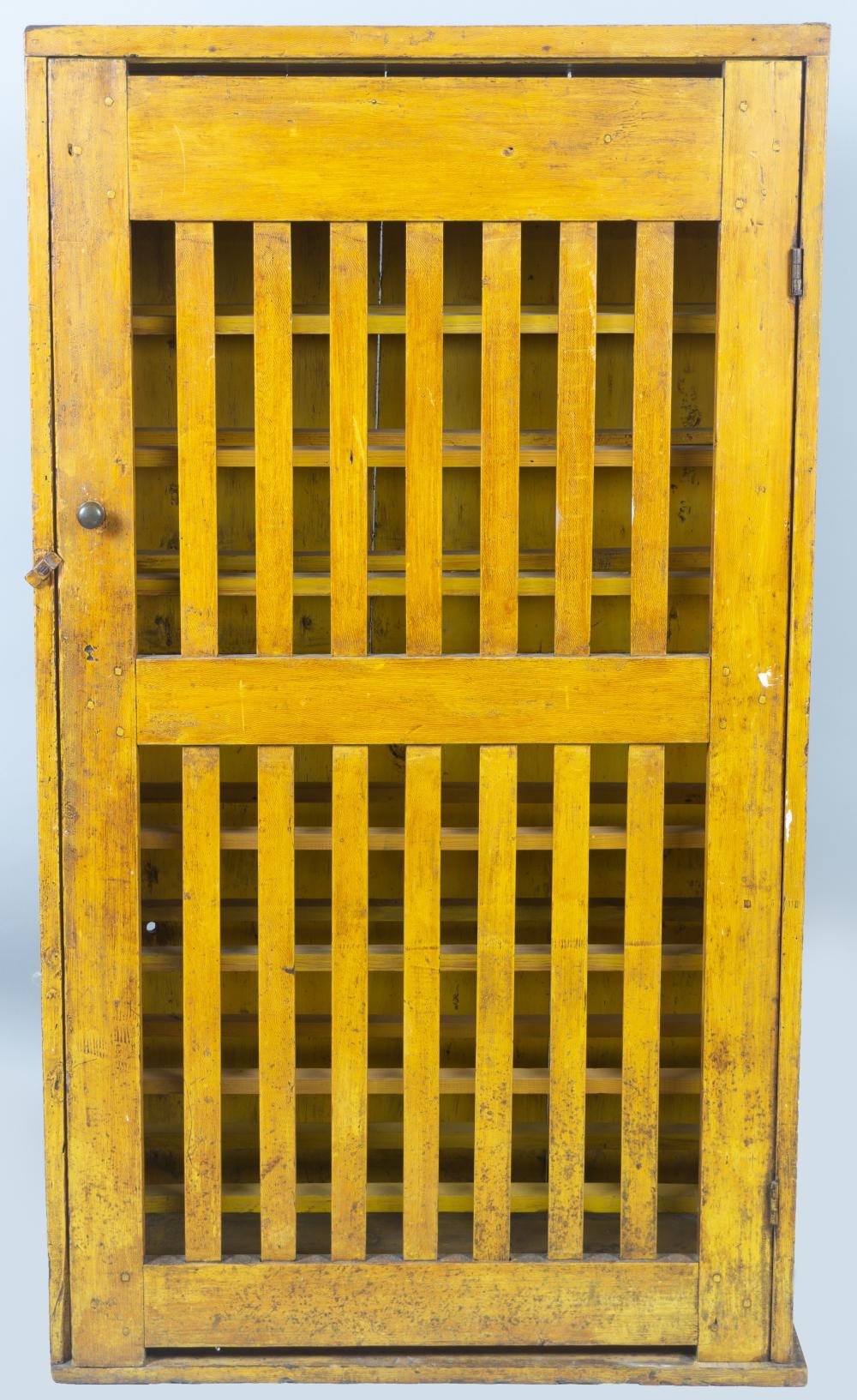 MUSTARD PAINTED WINE CABINET,