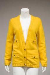 Mustard yellow Chanel cashmere