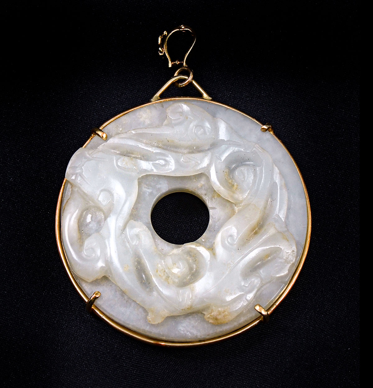 MUTTON FAT JADE HYDRA MOTIF PENDANT