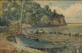 M.W. SAMSON, BEACHED SAILBOAT,