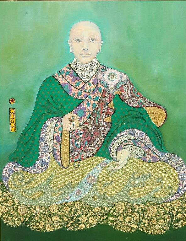 MYLO QUAM MIXED MEDIA ON WOOD PANEL