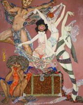 MYLO QUAM MIXED MEDIA ON WOOD