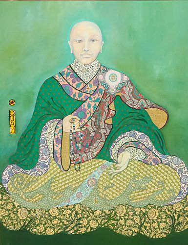 MYLO QUAM MIXED MEDIA ON WOOD PANEL