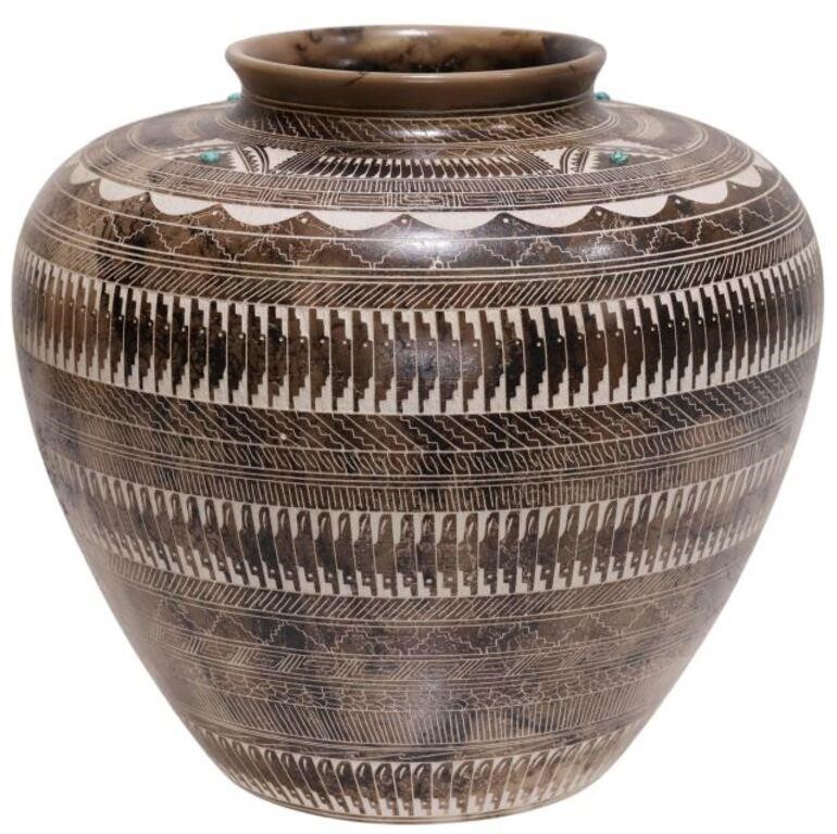 MYRON CHARLEY NAVAJO ETCHED &