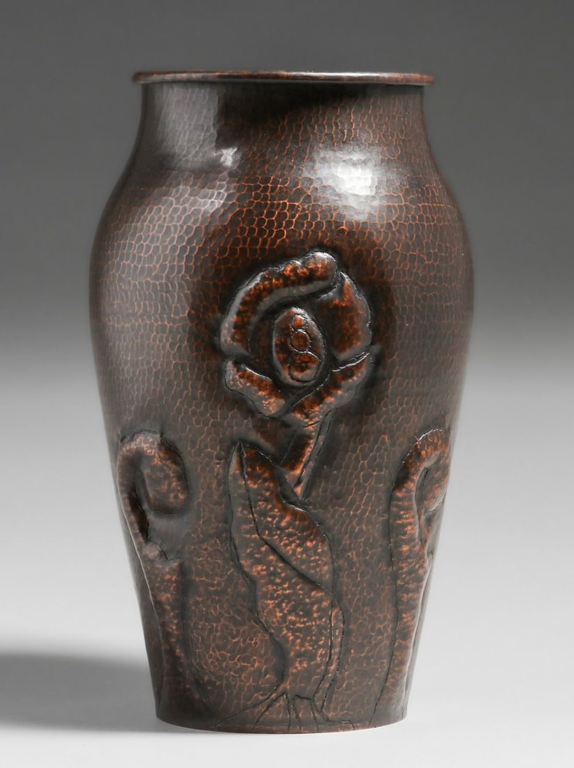 MYRON LEVY HAMMERED COPPER VASE