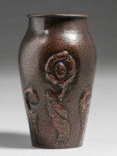 MYRON LEVY HAMMERED COPPER VAS