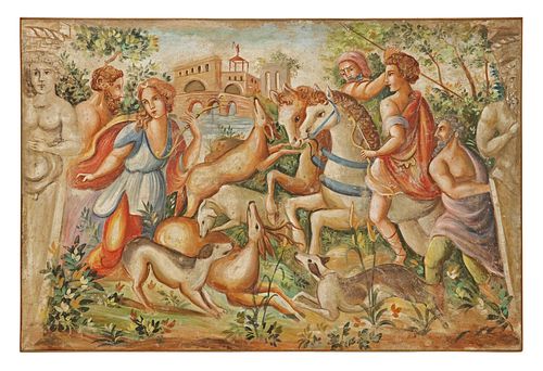 MYTHOLOGICAL FRESCO MOUNTED TO