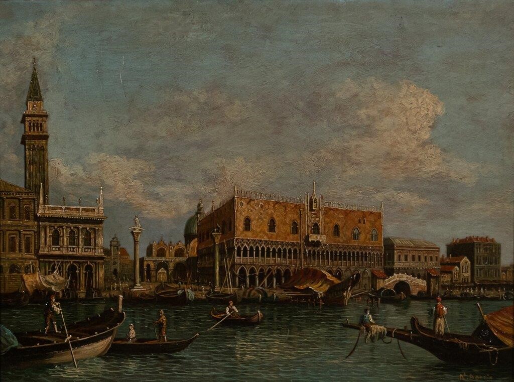 N. BERTIN OIL ON PANEL VENETIAN