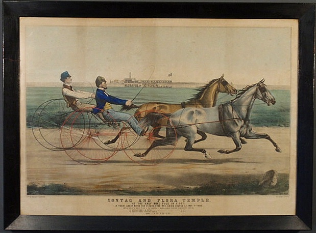 N. Currier horseracing print