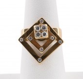 N. TEUFEL 18K & DIAMOND SQUARE