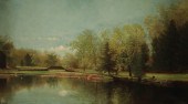 N.A. MOORE; 19TH C. O/C NEW EN