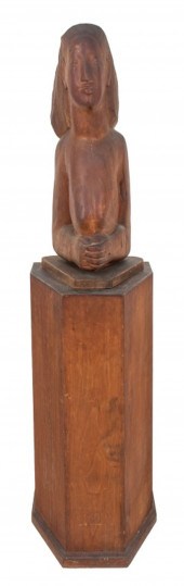 NABIS MANNER MAHOGANY BUST OF