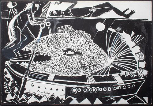 NAHUM TSCHACBASOV LARGE FISH ON A